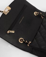 CHARLES & KEITH - Túi đeo vai nữ chữ nhật Quilted Chain Strap