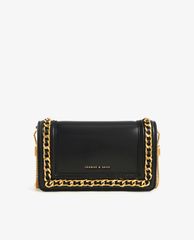 CHARLES & KEITH - Ví cầm tay nữ chữ nhật Chain Trimmed