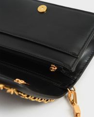 CHARLES & KEITH - Ví cầm tay nữ chữ nhật Chain Trimmed