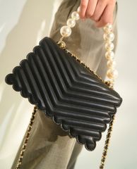 CHARLES & KEITH - Túi đeo chéo nữ chữ nhật Pearl Embellished