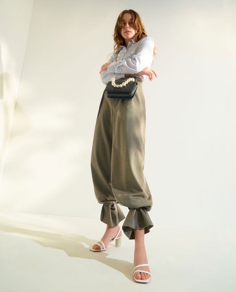 CHARLES & KEITH - Túi đeo chéo nữ chữ nhật Pearl Embellished