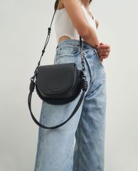 CHARLES & KEITH - Túi xách tay nữ Stitch Trim Saddle Bag