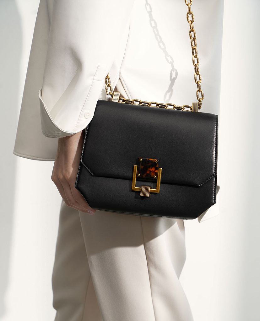 CHARLES & KEITH - Túi đeo chéo Chain Handle Geometric