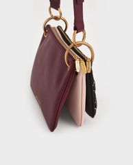 CHARLES & KEITH - Túi đeo chéo nữ tay cầm bằng kim loại thời trang