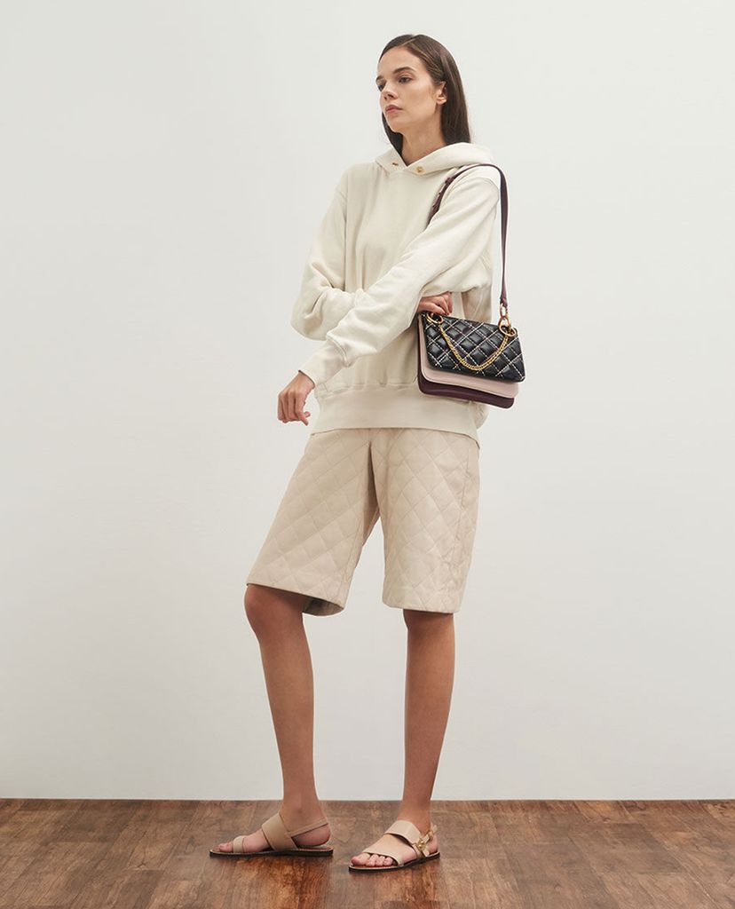 CHARLES & KEITH - Túi đeo chéo nữ tay cầm bằng kim loại thời trang