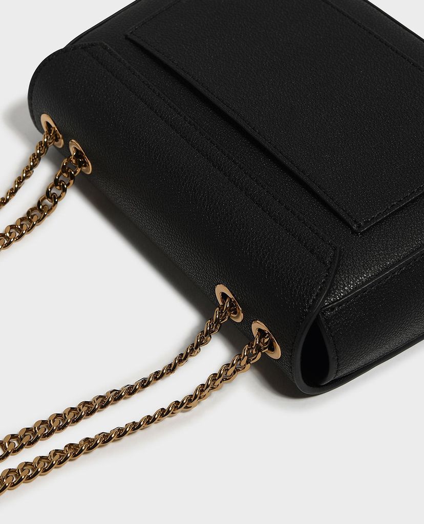 CHARLES & KEITH - Túi đeo chéo nữ chữ nhật Classic Push Lock