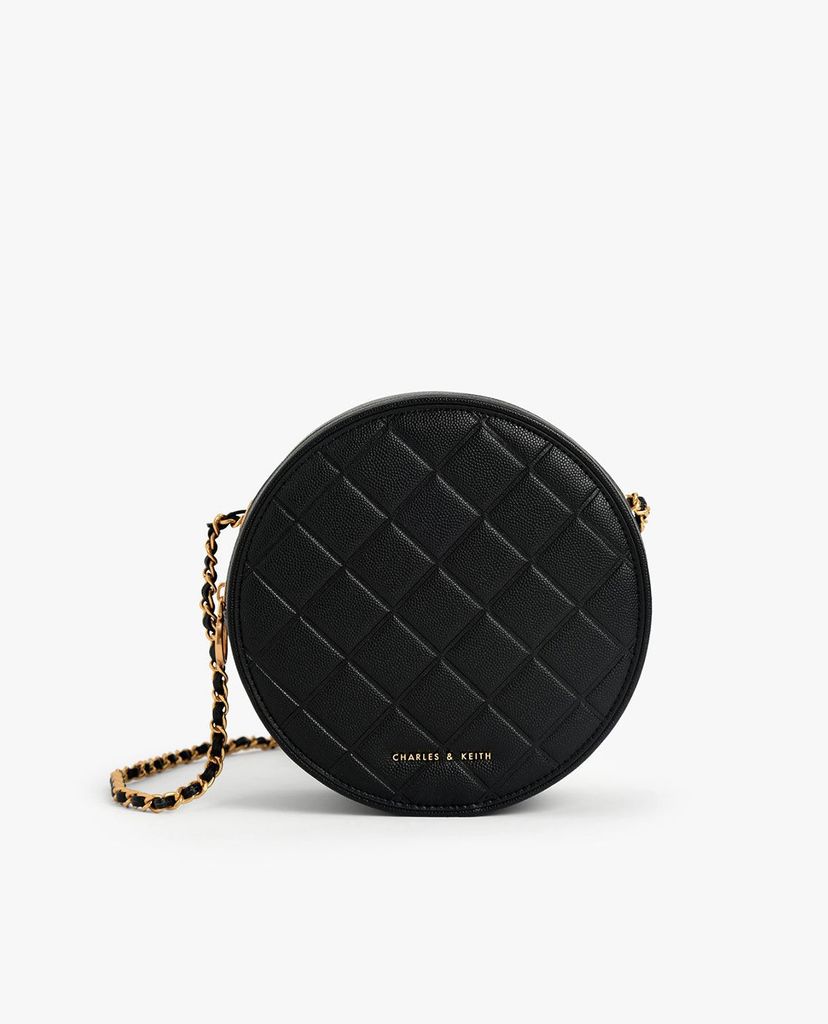 CHARLES & KEITH - Túi đeo chéo nữ phom tròn Quilted Circle