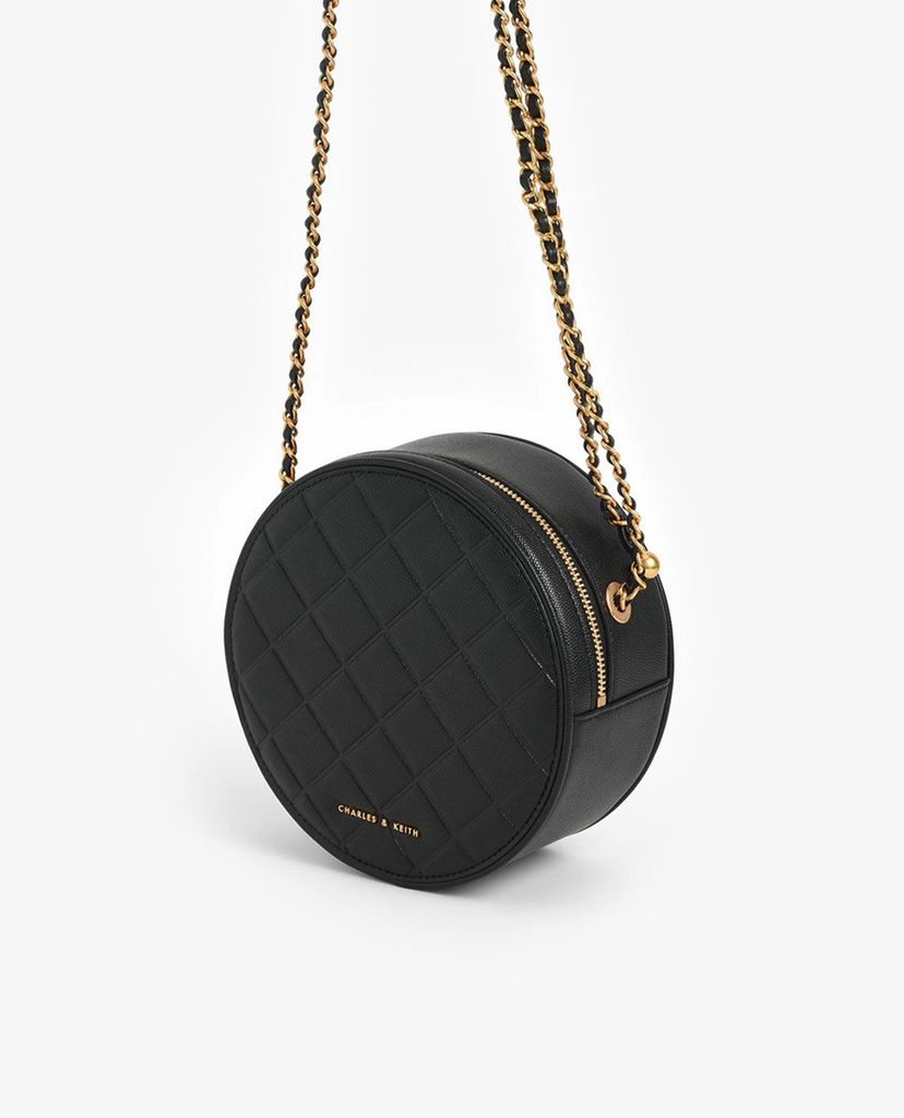 CHARLES & KEITH - Túi đeo chéo nữ phom tròn Quilted Circle