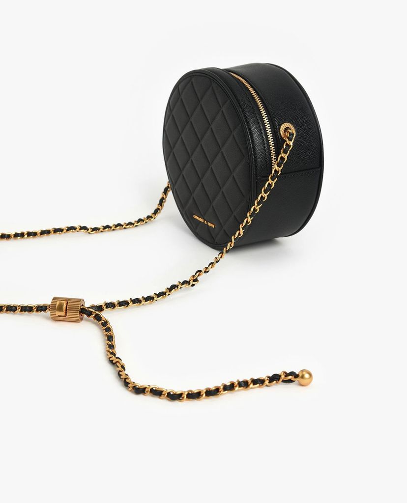 CHARLES & KEITH - Túi đeo chéo nữ phom tròn Quilted Circle