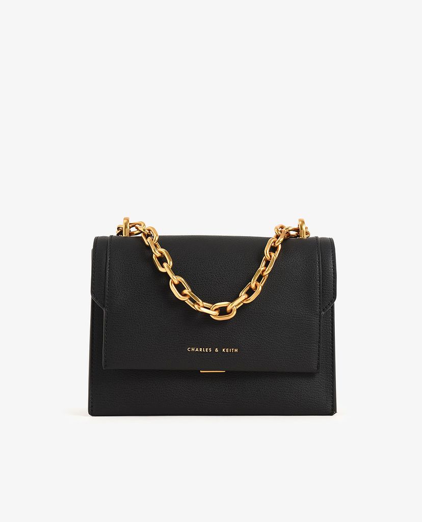 CHARLES & KEITH - Túi đeo chéo nữ hình chữ nhật Chain Handle
