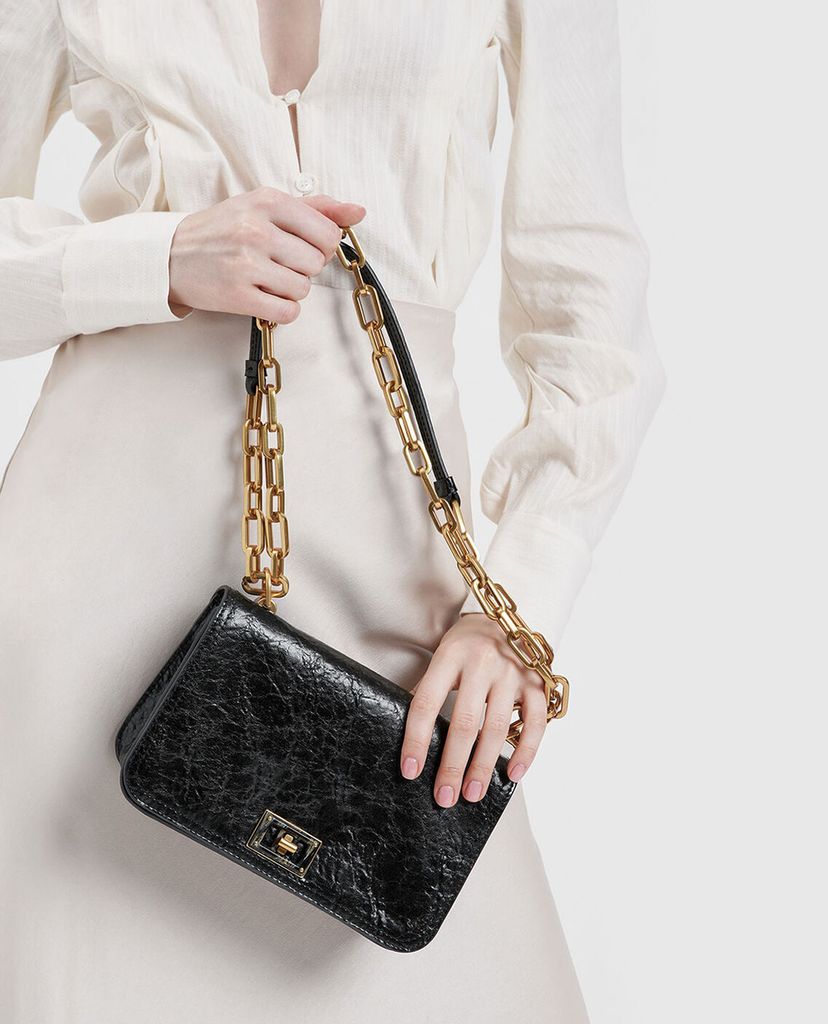 CHARLES & KEITH - Túi đeo chéo chữ nhật Chain Handle Crossbody