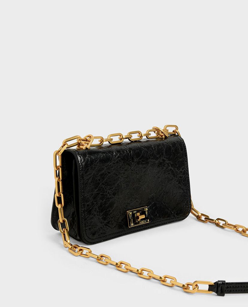 CHARLES & KEITH - Túi đeo chéo chữ nhật Chain Handle Crossbody