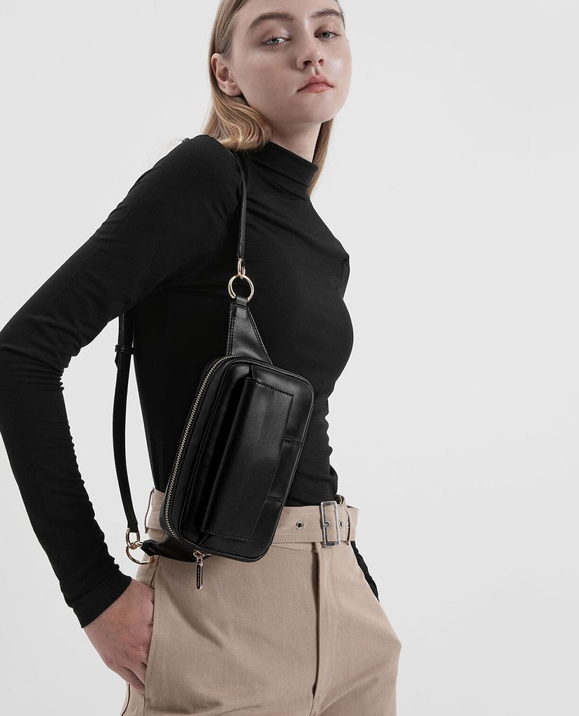 CHARLES & KEITH - Túi đeo chéo chữ nhật Quilted Rectangular