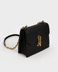 CHARLES & KEITH - Túi đeo chéo nữ Double Chain Strap Turn Lock