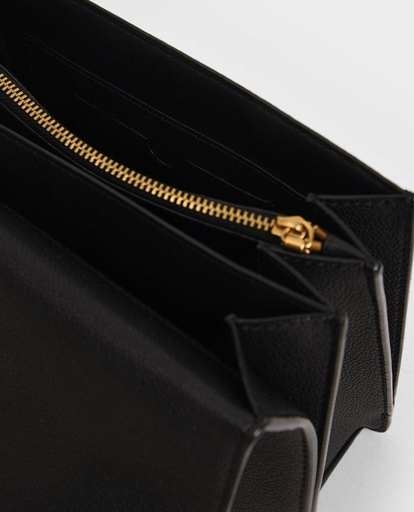 CHARLES & KEITH - Túi đeo chéo nữ Double Chain Strap Turn Lock
