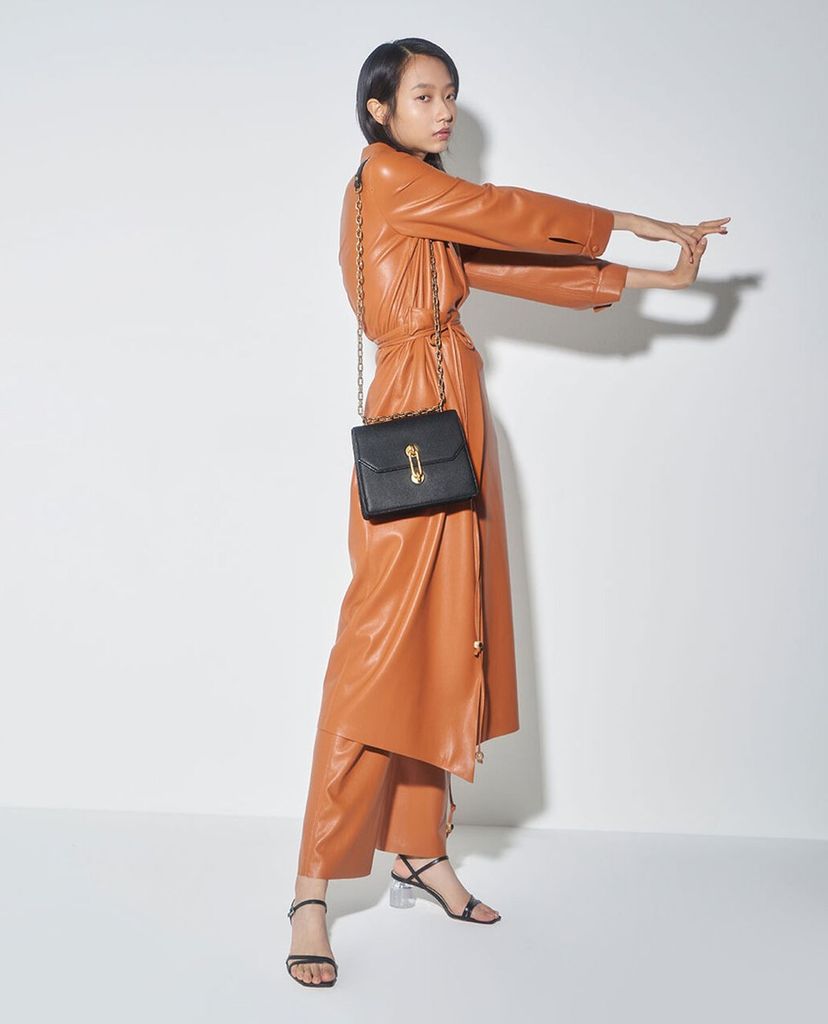 CHARLES & KEITH - Túi đeo chéo nữ Double Chain Strap Turn Lock