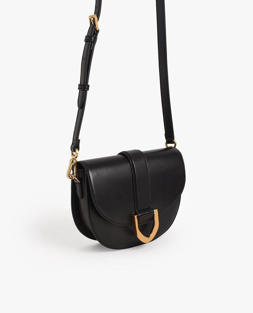 CHARLES & KEITH - Túi đeo vai nữ Metallic Buckle Saddle
