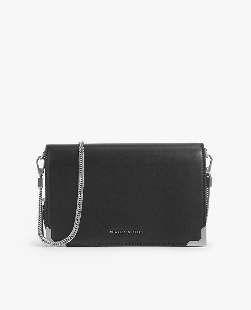 CHARLES & KEITH - Túi đeo chéo chữ nhật Metallic Edge
