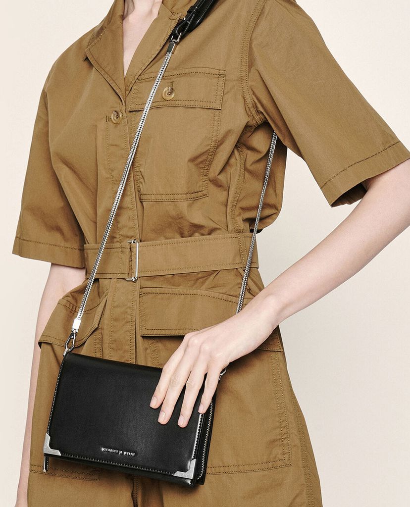 CHARLES & KEITH - Túi đeo chéo chữ nhật Metallic Edge