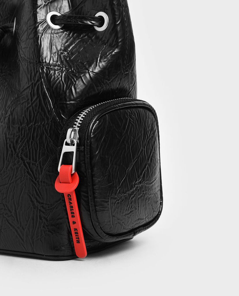 CHARLES & KEITH - Túi rút dây nữ Wrinkled Effect Drawstring Bucket