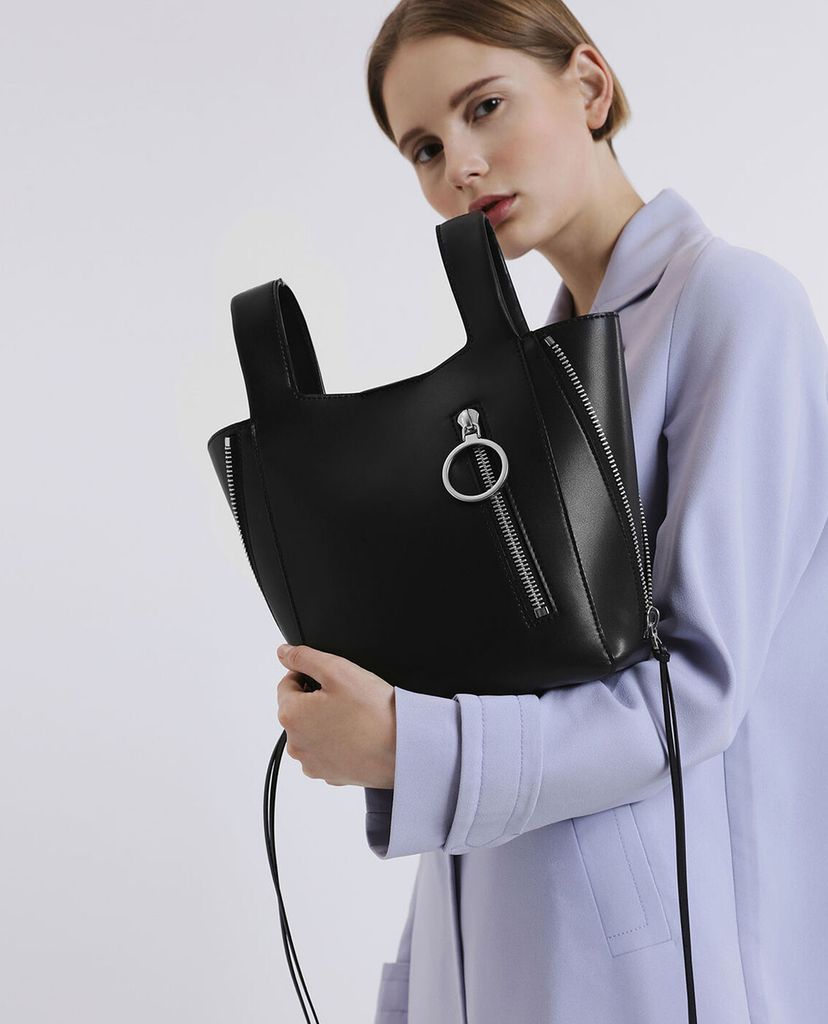 CHARLES & KEITH - Túi xách tay Ring Zip Pocket Square