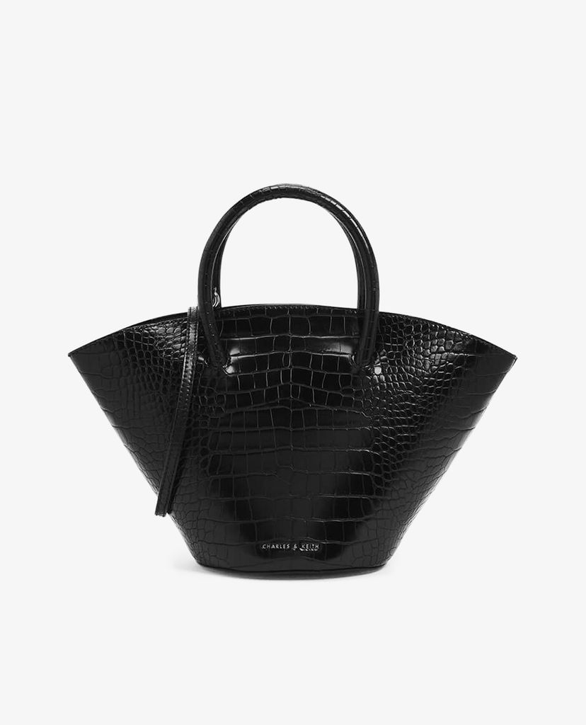CHARLES & KEITH - Túi xách tay Two tone Trapeze
