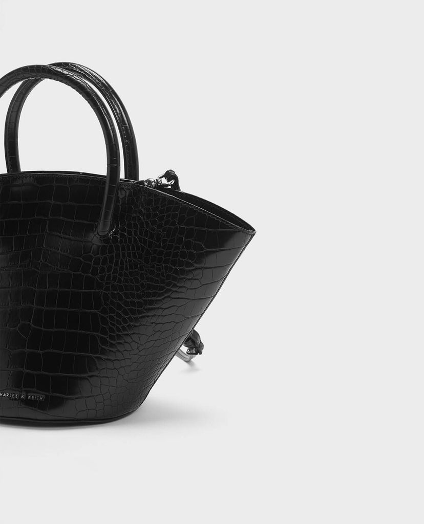 CHARLES & KEITH - Túi xách tay Two tone Trapeze