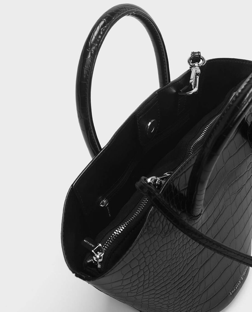 CHARLES & KEITH - Túi xách tay Two tone Trapeze