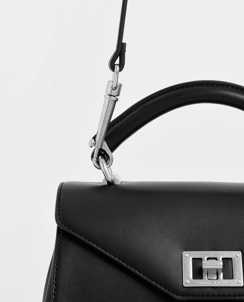 CHARLES & KEITH - Túi xách tay Wrinkled Effect Two Way Zip Top