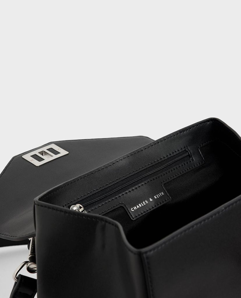 CHARLES & KEITH - Túi xách tay Wrinkled Effect Two Way Zip Top