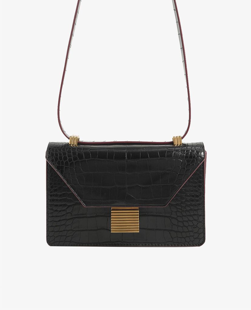CHARLES & KEITH - Túi đeo chéo Croc Effect Push Lock Crossbody