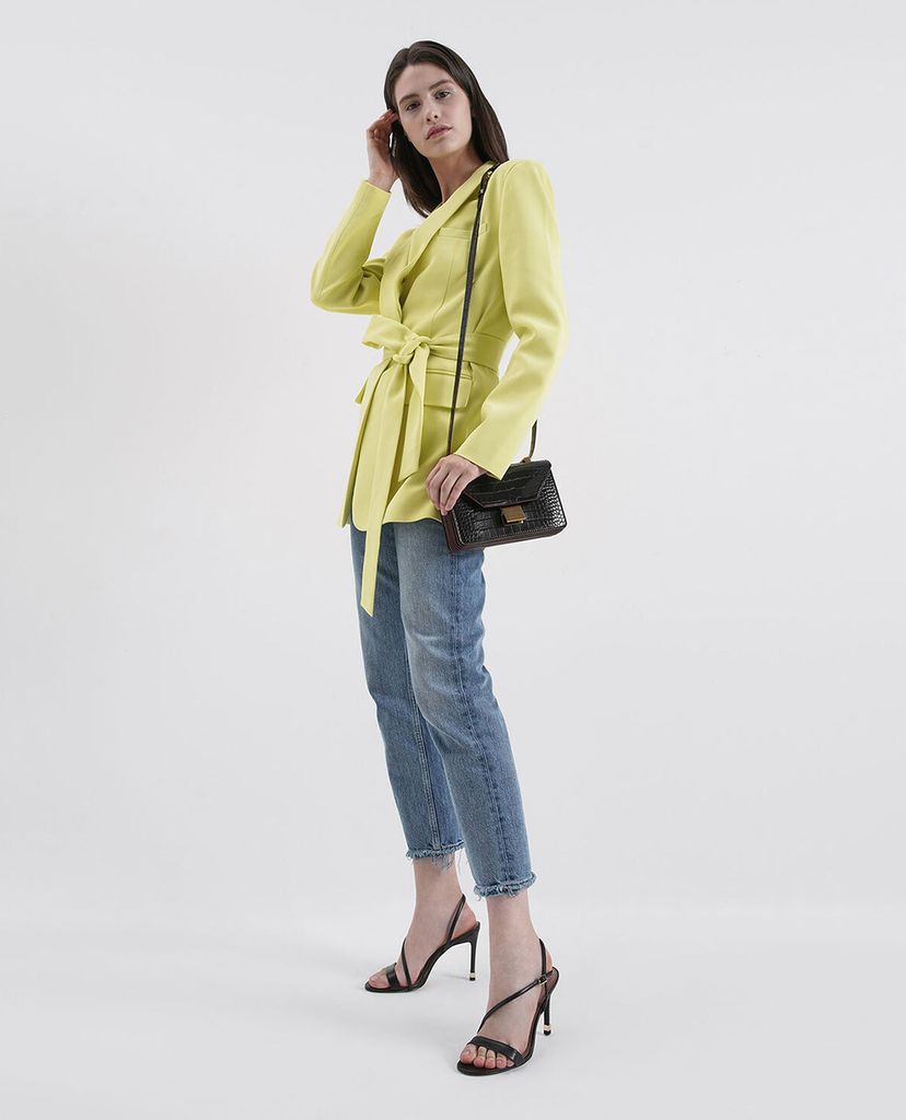 CHARLES & KEITH - Túi đeo chéo Croc Effect Push Lock Crossbody