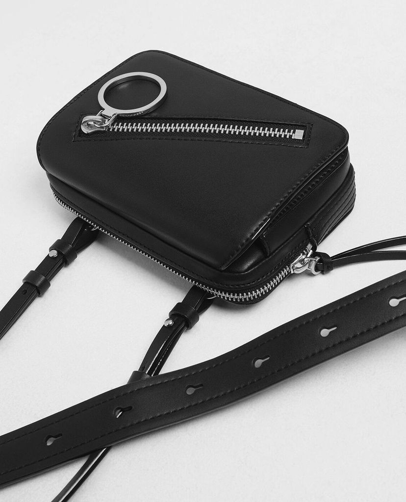 CHARLES & KEITH - Túi đeo chéo Ring Zip Pocket Two Way Belt
