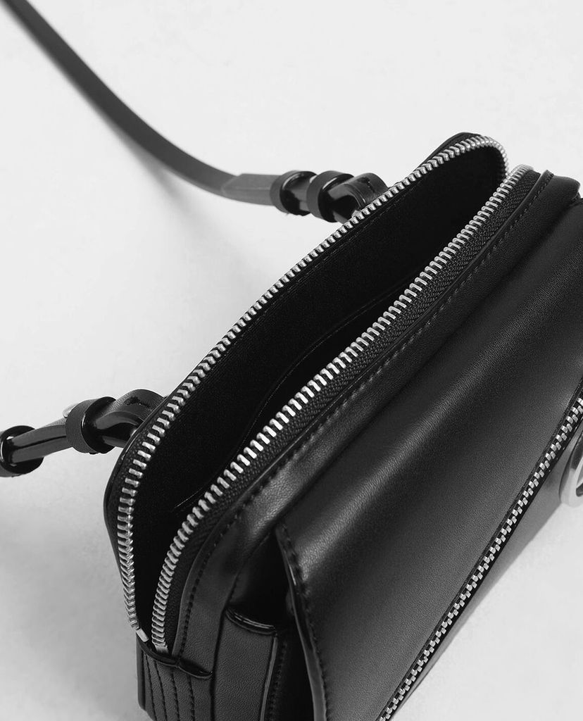CHARLES & KEITH - Túi đeo chéo Ring Zip Pocket Two Way Belt