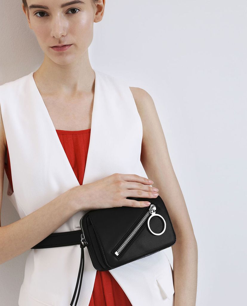 CHARLES & KEITH - Túi đeo chéo Ring Zip Pocket Two Way Belt