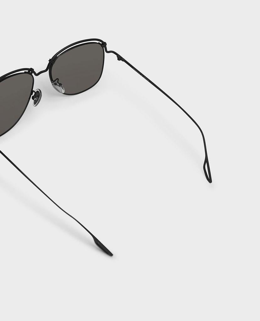 CHARLES & KEITH - Kính mát nữ thời trang Half Wire Frame