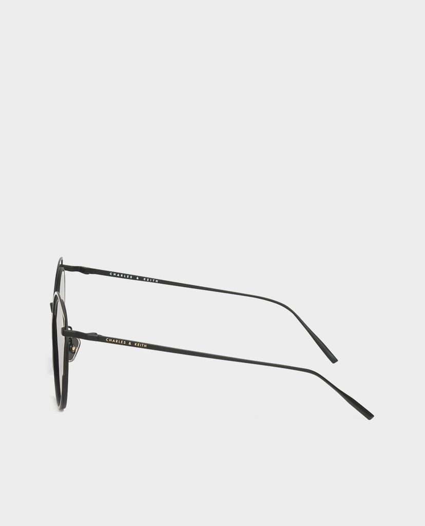CHARLES & KEITH - Kính mát nữ gọng tròn Double Frame Wingtip