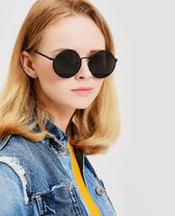 CHARLES & KEITH - Kính mát nữ thời trang Round Half Frame