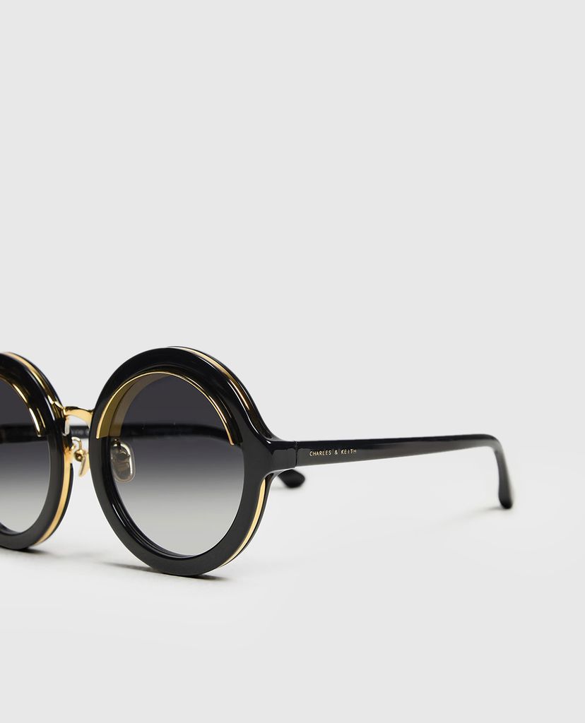 CHARLES & KEITH - Kính mát nữ gọng tròn Thick Frame Round