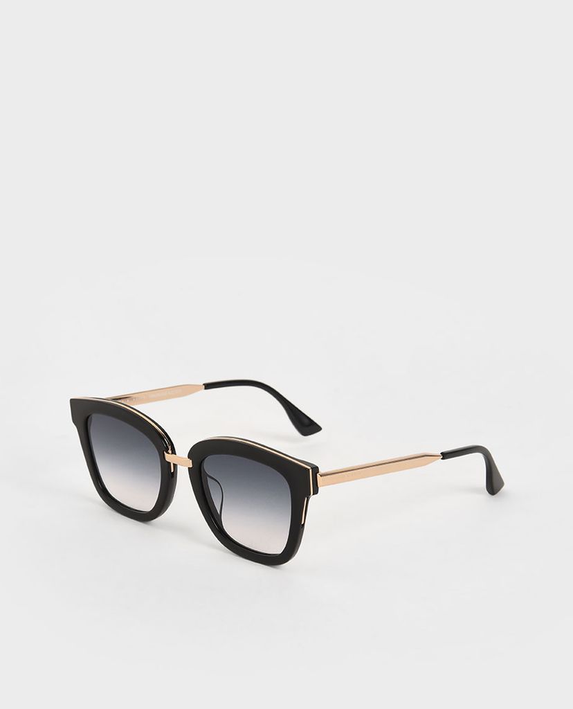 CHARLES & KEITH - Kính mát nữ gọng vuông Acetate Wayfarer