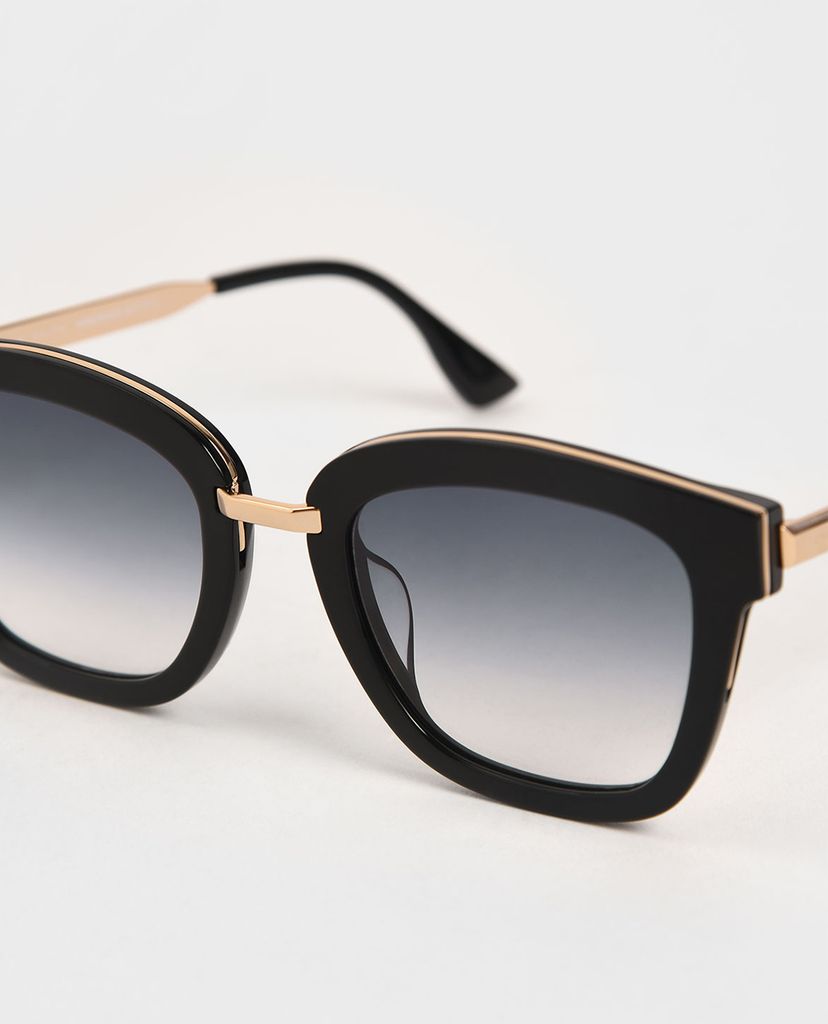 CHARLES & KEITH - Kính mát nữ gọng vuông Acetate Wayfarer
