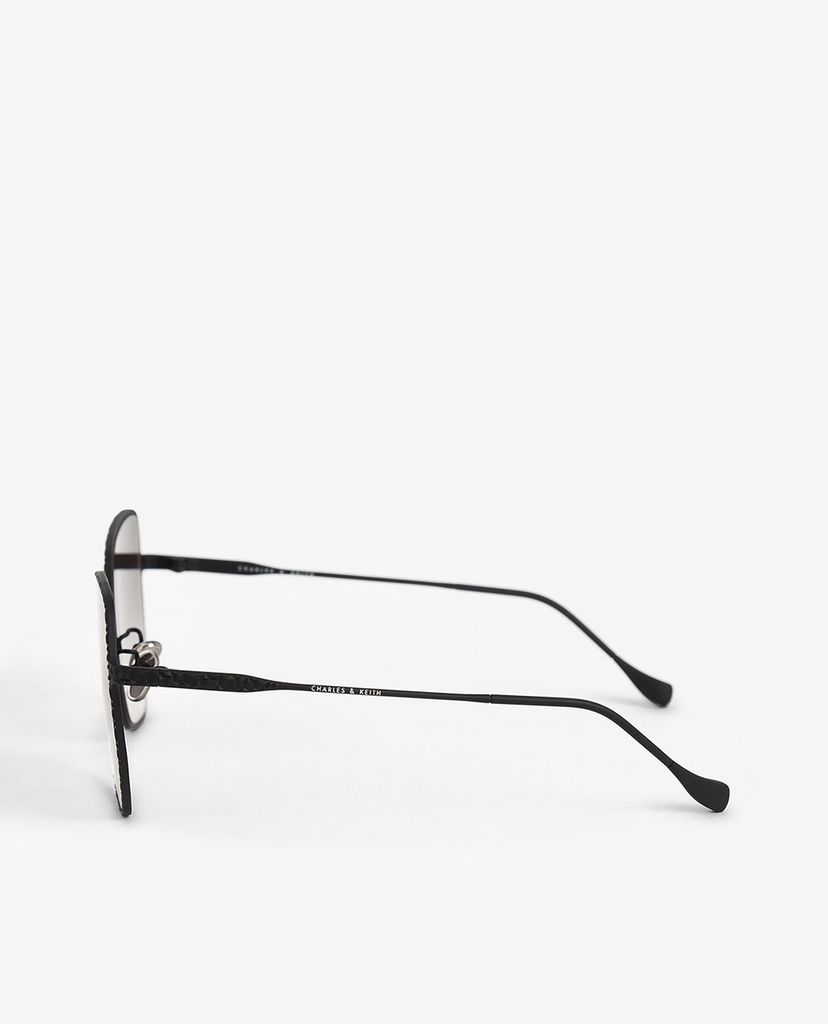 CHARLES & KEITH - Kính mát nữ gọng đa giác Rimless Butterfly