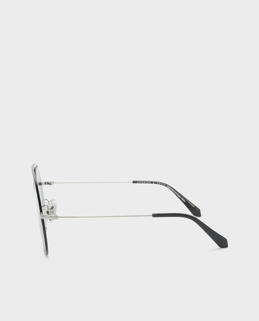 CHARLES & KEITH - Kính mát nữ gọng tròn Acetate Round Frame