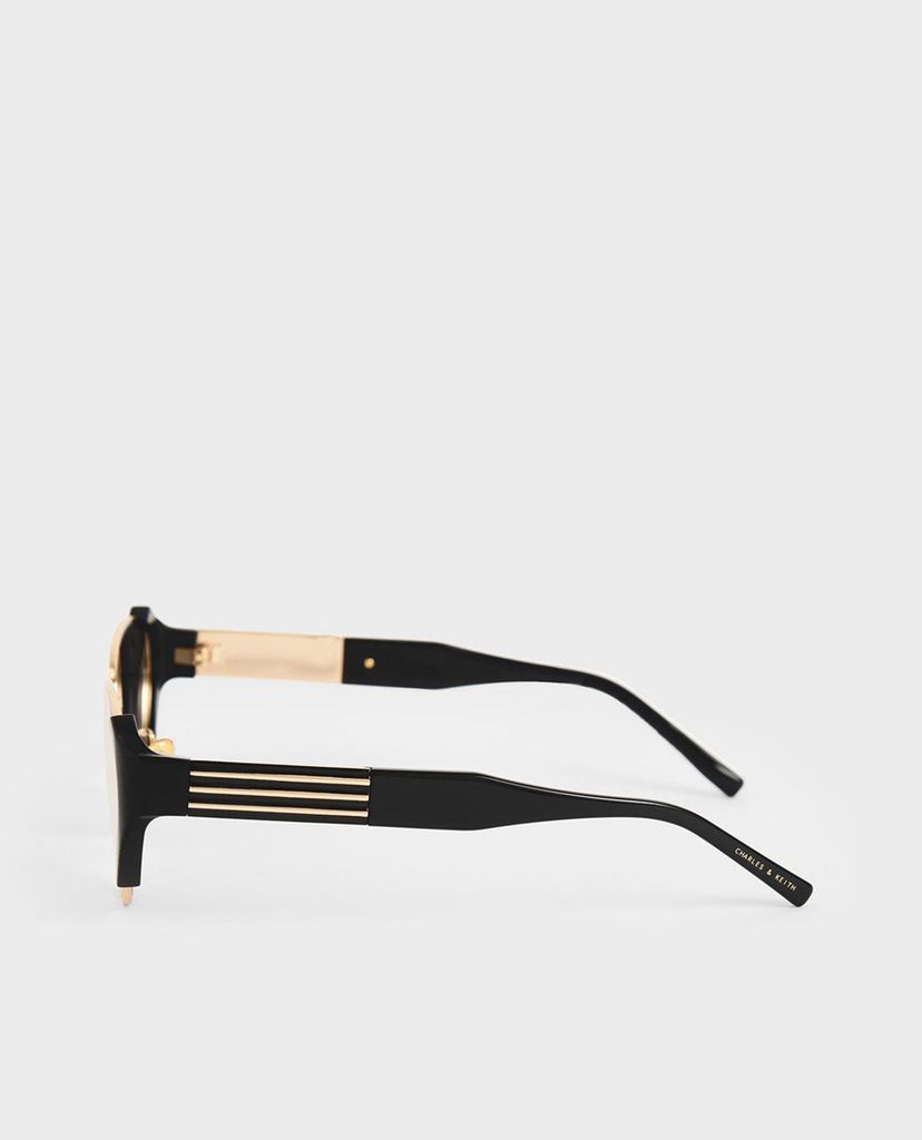 CHARLES & KEITH - Kính mát nữ gọng mắt mèo Acetate Striped