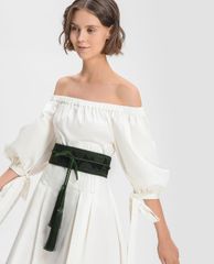 CHARLES & KEITH - Thắt lưng nữ bản rộng Double Rivet Thick