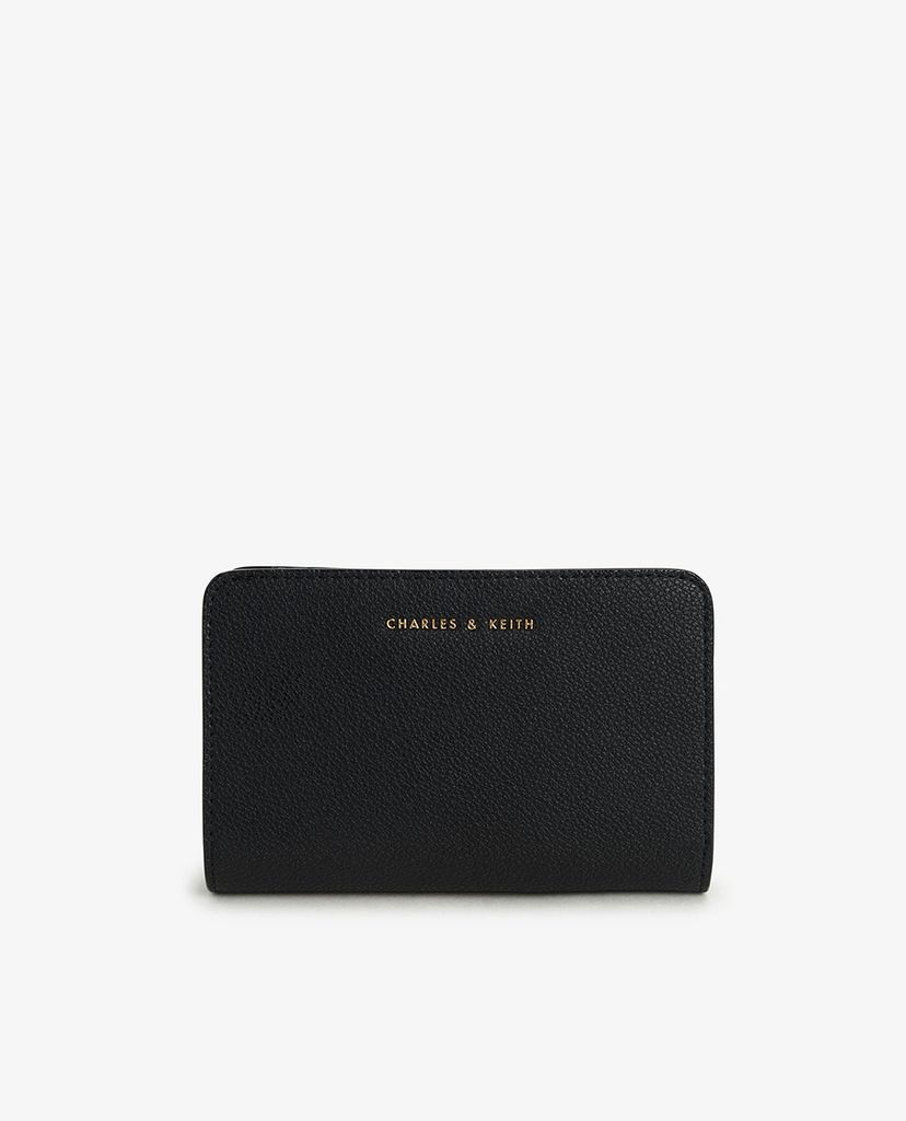 CHARLES & KEITH - Ví cầm tay dáng dài phối khóa kéo zip