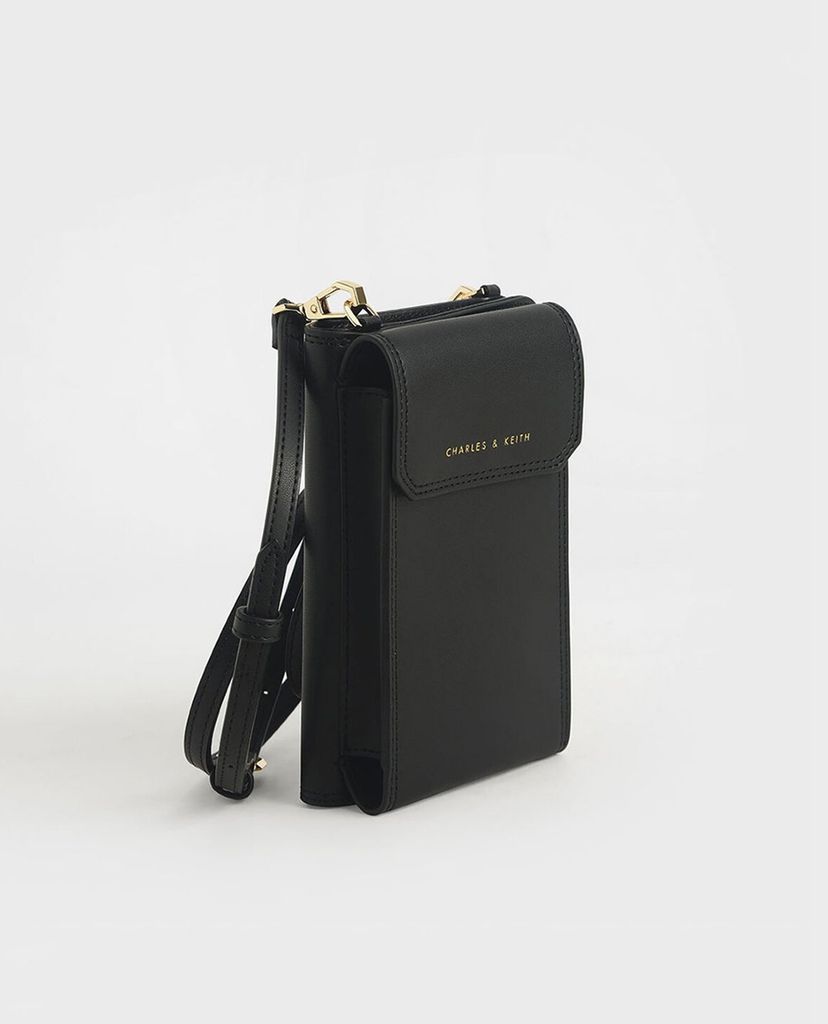 CHARLES & KEITH - Ví cầm tay nữ chữ nhật phối dây Elongated Pouch