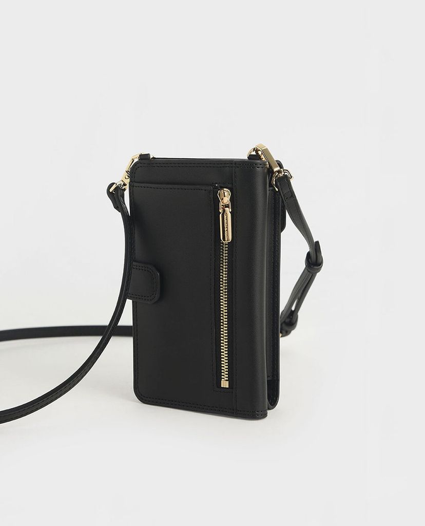CHARLES & KEITH - Ví cầm tay nữ chữ nhật phối dây Elongated Pouch