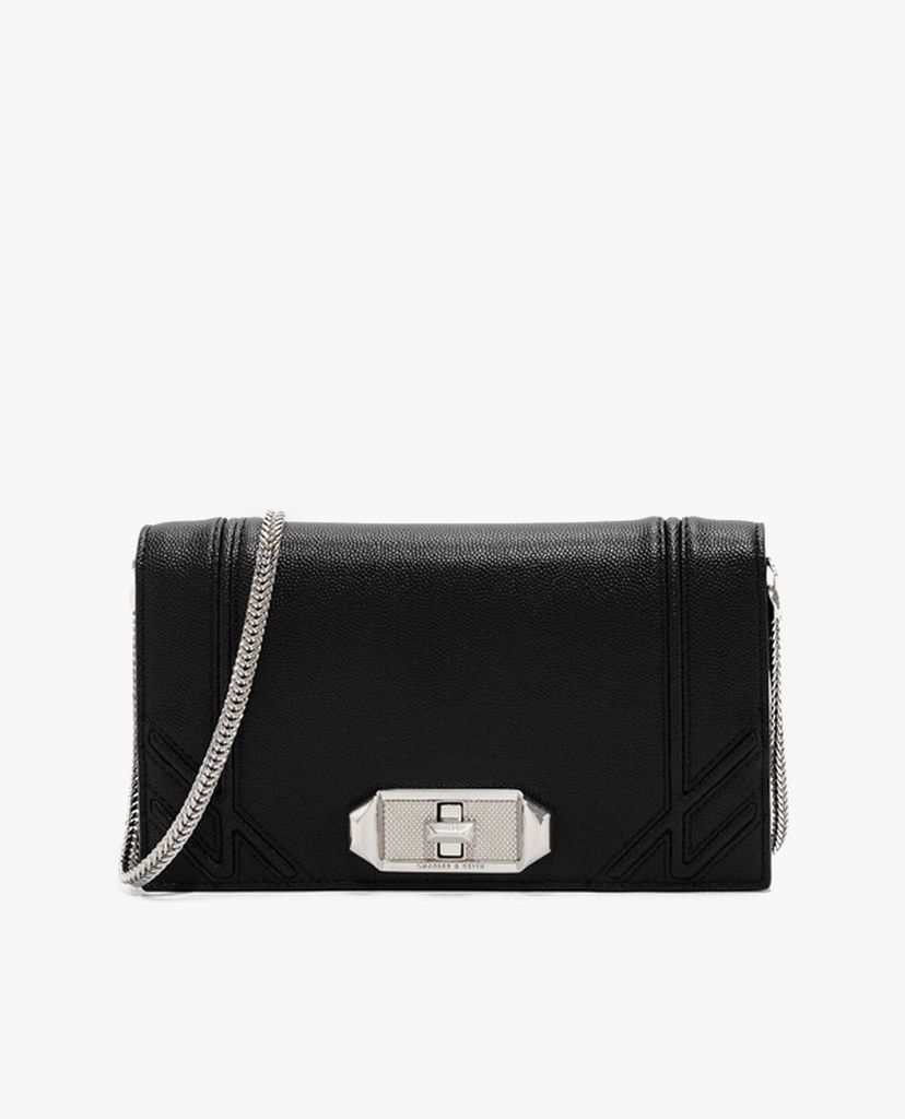 CHARLES & KEITH - Túi đeo chéo nữ khóa vặn Turn-Lock