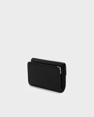 CHARLES & KEITH - Ví nữ nắp gập phối zip thời trang